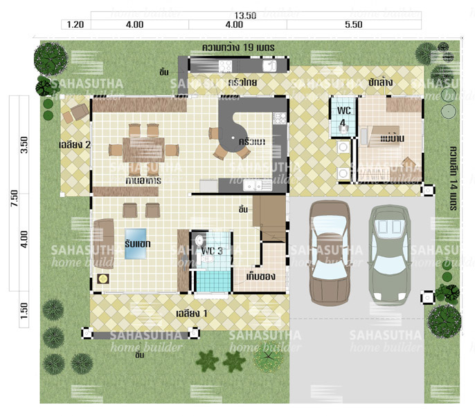 แปลนบ้านสองชั้น สไตล์ Oriental